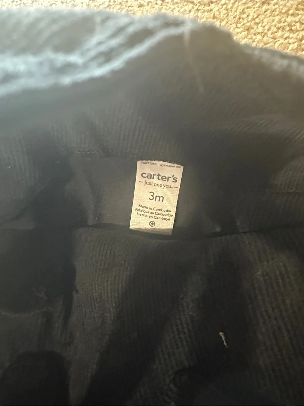 Carter's Black Corduroy Overalls